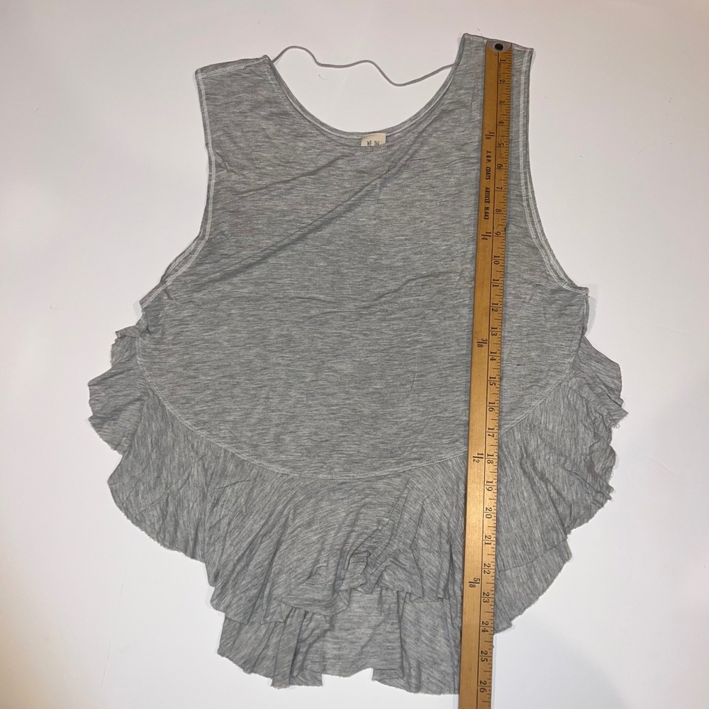 We The Free Tank Top Womens Small Gray‎ Ruffle Peplum Sleeveless Heathered - Picture 7 of 7